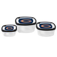 NFL Nesting Square Containers, 7.2-Cup; 3.5-Cup; 2.1-Cup, Clear, Piece of 3 N11