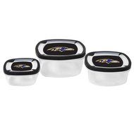 NFL Nesting Square Containers, 7.2-Cup; 3.5-Cup; 2.1-Cup, Clear, Piece of 3 N17