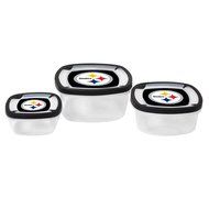 NFL Nesting Square Containers, 7.2-Cup; 3.5-Cup; 2.1-Cup, Clear, Piece of 3 N19