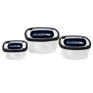 NFL Nesting Square Containers, 7.2-Cup; 3.5-Cup; 2.1-Cup, Clear, Piece of 3 N21
