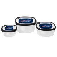NFL Nesting Square Containers, 7.2-Cup; 3.5-Cup; 2.1-Cup, Clear, Piece of 3 N22