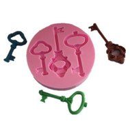 Longzang Keys Art Deco Silicone Mold Sugar Craft DIY Gumpaste Cake Decorating Clay N2