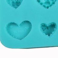 QINF Silicone 9 Pieces Loving Heart Trawberry Shape Fondant Cake Mold,8.2x8.2x1.3cm N8
