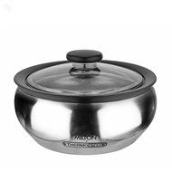 Milton 600/1500/2000ml 3-Piece Thermo Hot-Pot Insulated Casserole Gift Set, Medium, Steel