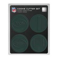 NFL Licensed 4 piece New York Jets Plastic Cookie Cutter Set