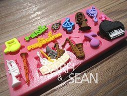Anyana Novelty Musical Instrument Silicone 3d Cake Mold Cooking Mold Chocolate Fondant N2