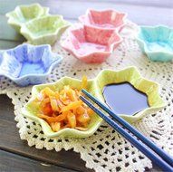 Elufly Snowflake Condiment White Porcelain Mini Dish 13.5*5*2.6cm (Green) N3