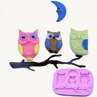 &quot;3D Silicone Owls Moon Fondant Chocolate Mold Mould Cake DIY Decoration&quot; shopping N2