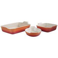 Le Creuset Heritage Flame Stoneware 3 Piece Bakeware Set