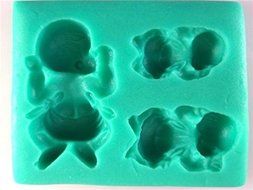 3 Holes Baby Shaped Silicone 3d Mold Cookware Dining Bar Non-stick Cake Decorating Fondant Soap Mold