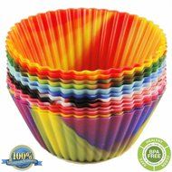 The Original Premium Quality Tie Dye Silicone Cupcake Liners / Reusable Baking Cups - Environmentally Friendly... N7