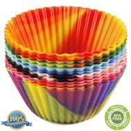 The Original Premium Quality Tie Dye Silicone Cupcake Liners / Reusable Baking Cups - Environmentally Friendly... N13