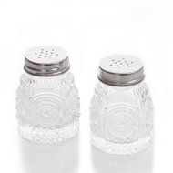 The Pioneer Woman Adeline Glass Butter Dish with Salt And Pepper Shaker Set, Clear N3