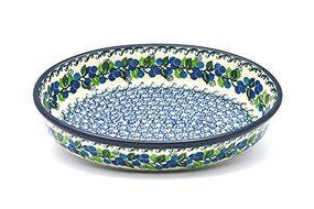 Polish Pottery Baker - Oval - Medium - Blue Berries