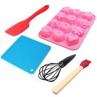 Silicone Baking Set - Silicone Candy Molds, Silicone Spatula Heat Resistant, Silicone Heat Mat, Silicone Coated...