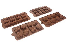 Q-life 4pc Candy Molds, Chocolate Molds, Silicone Molds, Soap Molds, Silicone Baking Molds-4pc Value Set (Set...