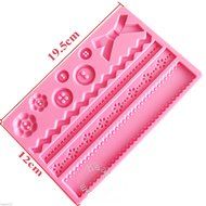 Generic Lace Shaped Silicone Cake Mold , Pink