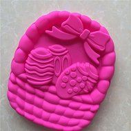 Longzang Large Easter eggs in the basket Silicone Mold for Cake Baking Pizza plate moon cake pan