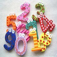 ASDOMO Cartoon Educational Toy Wooden Fridge Magnet For Baby Kid Gift Numbers 10 PCS N4