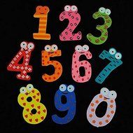 ASDOMO Cartoon Educational Toy Wooden Fridge Magnet For Baby Kid Gift Numbers 10 PCS N5