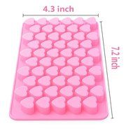 Yunko Silicone Mini Heart Shape Ice Cube Candy Chocolate Baking Cake Mold, Pack of 2