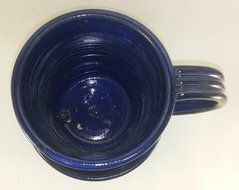 Aunt Chris&#039; Pottery - Heavy Hand Made - Bacon Cooker - Unique New Way of Cooking Bacon - Deep Cobalt Blue Colored... N2