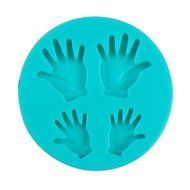 QINF Silicone 4 Pieces Palms Fondant Cake Mold,10x10x1.5cm