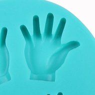 QINF Silicone 4 Pieces Palms Fondant Cake Mold,10x10x1.5cm N2