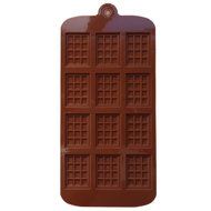 LUCKYAZ 1pcs 12-Cavity Silicone Chocolate Mold Bar Cake Sugarcraft Sugar Baking Pattern N5