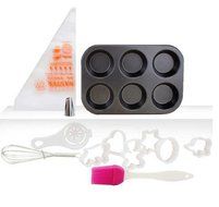 Astra shop Cupcake Pan &amp; Whisk &amp; Cookie Cutters &amp; Pastry Bas - Includes 7 Essential Items for Baking and Decorating...