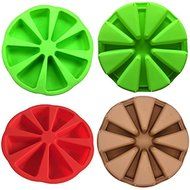 LADEY Triangle Cavity Silicone Portion Cake Mold Pizza Pan(Random Color) N2