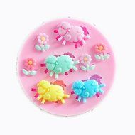 MathildaBaking Collection - Lullaby Sheep and Lovely Flower Theme Silicone Fondant Lace Molds Serie - Fondant...