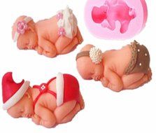 5 pcs Silicone Cute 3D Sleeping Baby Mold For Cake Decoration Cookware Dining Bar Non-Stick Kitchen Tool Chocolate...