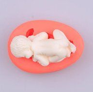 5 pcs Silicone Cute 3D Sleeping Baby Mold For Cake Decoration Cookware Dining Bar Non-Stick Kitchen Tool Chocolate... N5