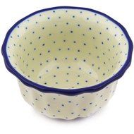 Polmedia Polish Pottery 4-inch Stoneware Fluted Bowl H5743E Hand Painted from Ceramika Artystyczna in Boleslawiec...
