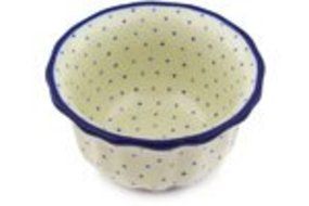 Polmedia Polish Pottery 4-inch Stoneware Fluted Bowl H5743E Hand Painted from Ceramika Artystyczna in Boleslawiec... N4