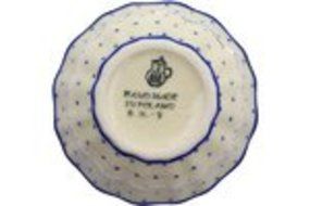 Polmedia Polish Pottery 4-inch Stoneware Fluted Bowl H5743E Hand Painted from Ceramika Artystyczna in Boleslawiec... N5