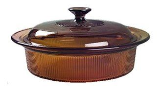 Corning Visions Amber Round Casserole w/ Lid ( 2 1/2 Quart ) ( V-33-B )