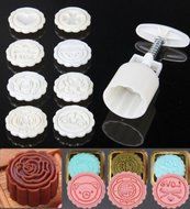 Cake &amp; Cookie Cutters 8 Styles Mooncake Mold Round Flower DIY Tool Decorate Pastry