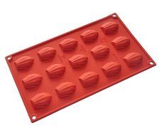FOUR-C Baking Supplies Silicone Cake Pans Shell Cupcake Molds Color Purplish Red N2