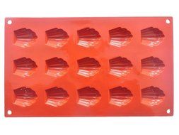 FOUR-C Baking Supplies Silicone Cake Pans Shell Cupcake Molds Color Purplish Red N3