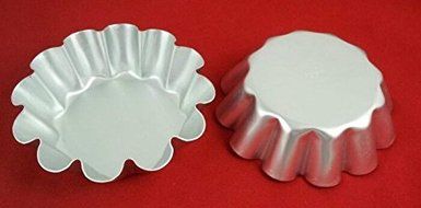 Lariy Antimony Huge flat base mold egg tart baking mould oven fruit non stick tin panantimony tart mould[2pieces]