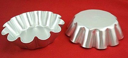 Lariy Antimony Huge flat base mold egg tart baking mould oven fruit non stick tin panantimony tart mould[2pieces] N3