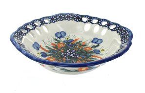 Polish Pottery Spring Butterfly Small Fruit Dish