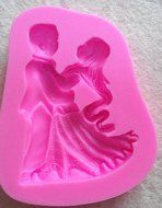 Design 200 Lovers Dancing 3D Silicone Fondant Mold, Cake Decoration Tool, Food Grade Material