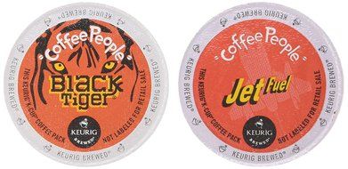 Coffee People DARK Roast Variety Sampler * JET FUEL &amp; BLACK TIGER * Extra Bold 48 K-Cups for Keurig Brewers