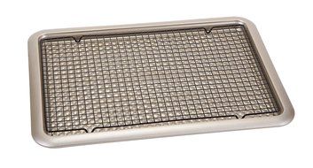Art and Cook Carbon Cooking Tray with Stainless Steel Cooling Rack, Champagne