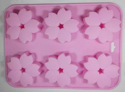 Creativemoldstore 6 Holes Small Cherry Blossom (HY1-142) Silicone Cake Baking Pan DIY Mold
