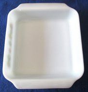 Anchor Hocking Fire King 8 Inch Square Baking Dish with Mulit-Colored Flowers N2