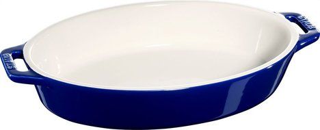 Staub Ceramic Oval Baking Dish 9-inch Sapphire Blue